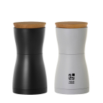 Salt and pepper mill set with aroma-protecting lid AdHoc black colour printing view