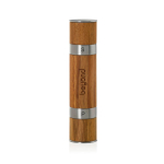 AdHoc Duomill acacia wood double salt and pepper mill brown colour view with logo