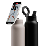 Insulated bottle with MagSafe® magnetic phone ring 710 ml Ringo Pro black colour general view