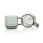 Hand-blown borosilicate glass espresso cups 70 ml AdHoc Impact transparent colour third view