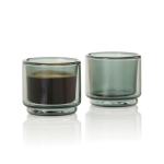 Stackable double-wall glass espresso cups 45 ml AdHoc Impact transparent colour second view