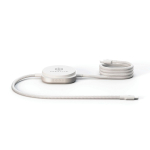 USB-C to USB-C 2-in-1 aluminium charging cable 15W Zens Pro 2 white colour view with logo
