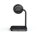 Zens Qi magnetic desktop double wireless charger stand black colour third view