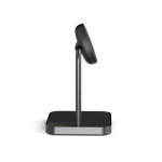 Zens Qi magnetic desktop double wireless charger stand black colour fourth view