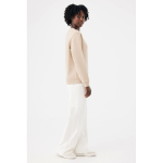 Unisex crew neck sweatshirt with fleece modern fit 340 g/m² Iqoniq Torla camel colour third model view