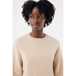Unisex crew neck sweatshirt with fleece modern fit 340 g/m² Iqoniq Torla camel colour fourth model view