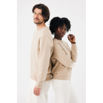 Unisex crew neck sweatshirt with fleece modern fit 340 g/m² Iqoniq Torla camel colour