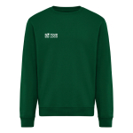 Unisex crew neck sweatshirt with fleece modern fit 340 g/m² Iqoniq Torla dark green colour printing view