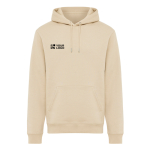 Unisex hoodie with brushed fleece 340 g/m2 Iqoniq Joshua camel colour printing view