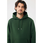 Unisex hoodie with brushed fleece 340 g/m2 Iqoniq Joshua dark green colour