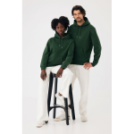 Unisex hoodie with brushed fleece 340 g/m2 Iqoniq Joshua dark green colour