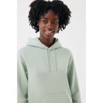 Unisex hoodie with brushed fleece 340 g/m2 Iqoniq Joshua olive green colour fifth model view