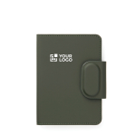 Passport holder with dual Bluetooth 5.2 tracker green colour printing view