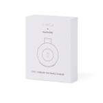 Eco-friendly foldable 2-in-1 wireless charger with USB-C and 15W ivory colour view with box