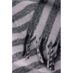 Striped blanket in wool and recycled polyester 130 x 170 cm grey colour fourth view