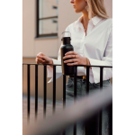 Double-wall thermal bottle with straw and leakproof lid 600ml black colour ambient view
