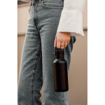Double-wall thermal bottle with straw and leakproof lid 600ml black colour ambient view 4