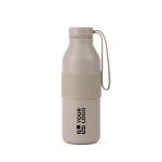Double-wall recycled stainless steel bottle 500 ml beige colour printing view