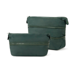 Expandable recycled plastic toiletry bag with durable zip 7L green colour third view