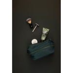 Expandable recycled plastic toiletry bag with durable zip 7L green colour ambient view