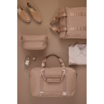 Minimalist backpack with laptop compartment, 16 L capacity and 16” ivory colour ambient view