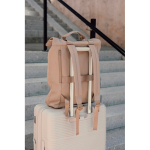 Minimalist backpack with laptop compartment, 16 L capacity and 16” ivory colour ambient view 2