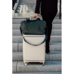 Lightweight eco travel bag with zip and 36.5L capacity green colour ambient view 3