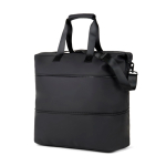 Expandable weekend travel bag in recycled polyester 54 L black colour second view
