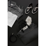 Expandable weekend travel bag in recycled polyester 54 L black colour ambient view