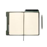 Refillable A5 notebook with phone stand, lined pages green colour second view