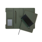 Refillable A5 notebook with phone stand, lined pages green colour third view