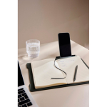 Refillable A5 notebook with phone stand, lined pages green colour ambient view 2