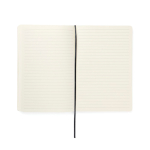 A5 softcover notebook with recycled paper, lined pages green colour third view