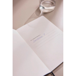 A5 softcover notebook with recycled paper, lined pages green colour ambient view 2