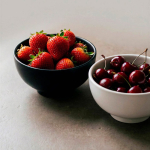 Ceramic bowl made in Europe with matte finish 320 ml black colour ambient view