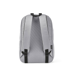 Lightweight recycled plastic backpack with padded interior for 15.6” laptop grey colour rear view