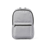 Lightweight recycled plastic backpack with padded interior for 15.6” laptop grey colour front view