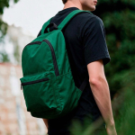 Lightweight recycled plastic backpack with padded interior for 15.6” laptop green colour ambient view
