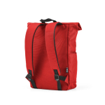 Recycled plastic roll-top backpack for 15.6'' laptop red colour second view