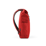 Recycled plastic roll-top backpack for 15.6'' laptop red colour third view