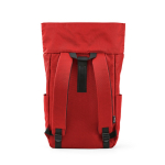 Recycled plastic roll-top backpack for 15.6'' laptop red colour third view