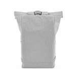 Eco roll-top backpack with reinforced base and front pocket 16 L light grey colour second view