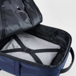 Water-resistant recycled plastic cabin backpack for 17” navy-blue colour second detail view