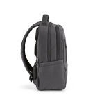 Water-resistant recycled plastic backpack ideal for 17'' laptops dark grey colour third view
