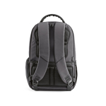 Water-resistant recycled plastic backpack ideal for 17'' laptops dark grey colour rear view