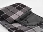 Foldable recycled polyester picnic blanket with waterproof backing grey colour detail view