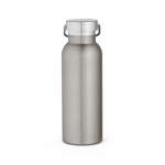 Recycled stainless steel thermal bottle with matte finish 530 ml silver colour rear view