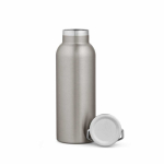 Recycled stainless steel thermal bottle with matte finish 530 ml silver colour second front view