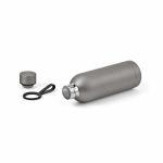 Recycled stainless steel thermal bottle with silicone handle 490 ml silver colour third view