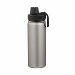 Recycled stainless steel thermal bottle with double lid 500 ml silver colour second view